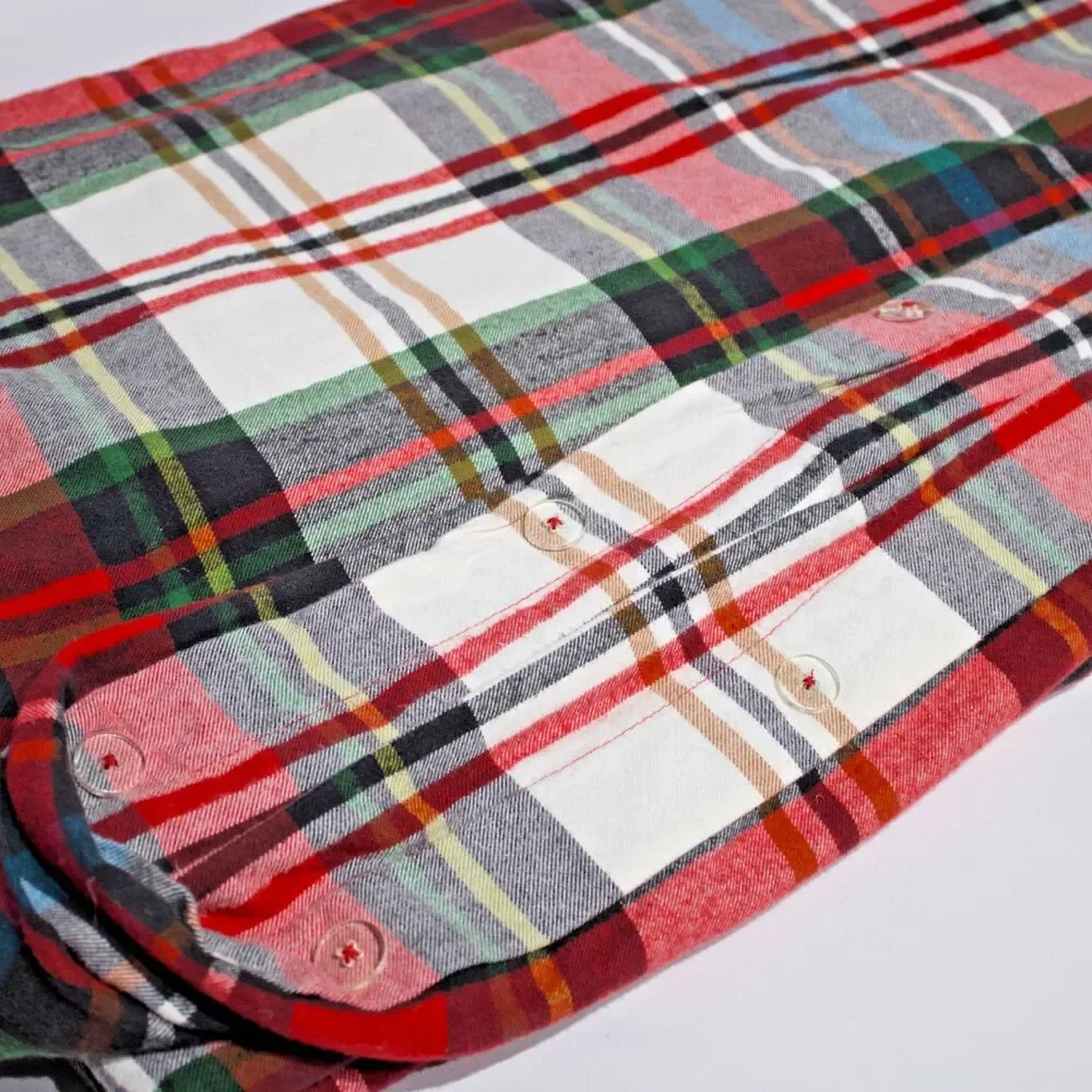 Pottery Barn Red Plaid 100% Organic Cotton Full Queen Duvet Cover 92